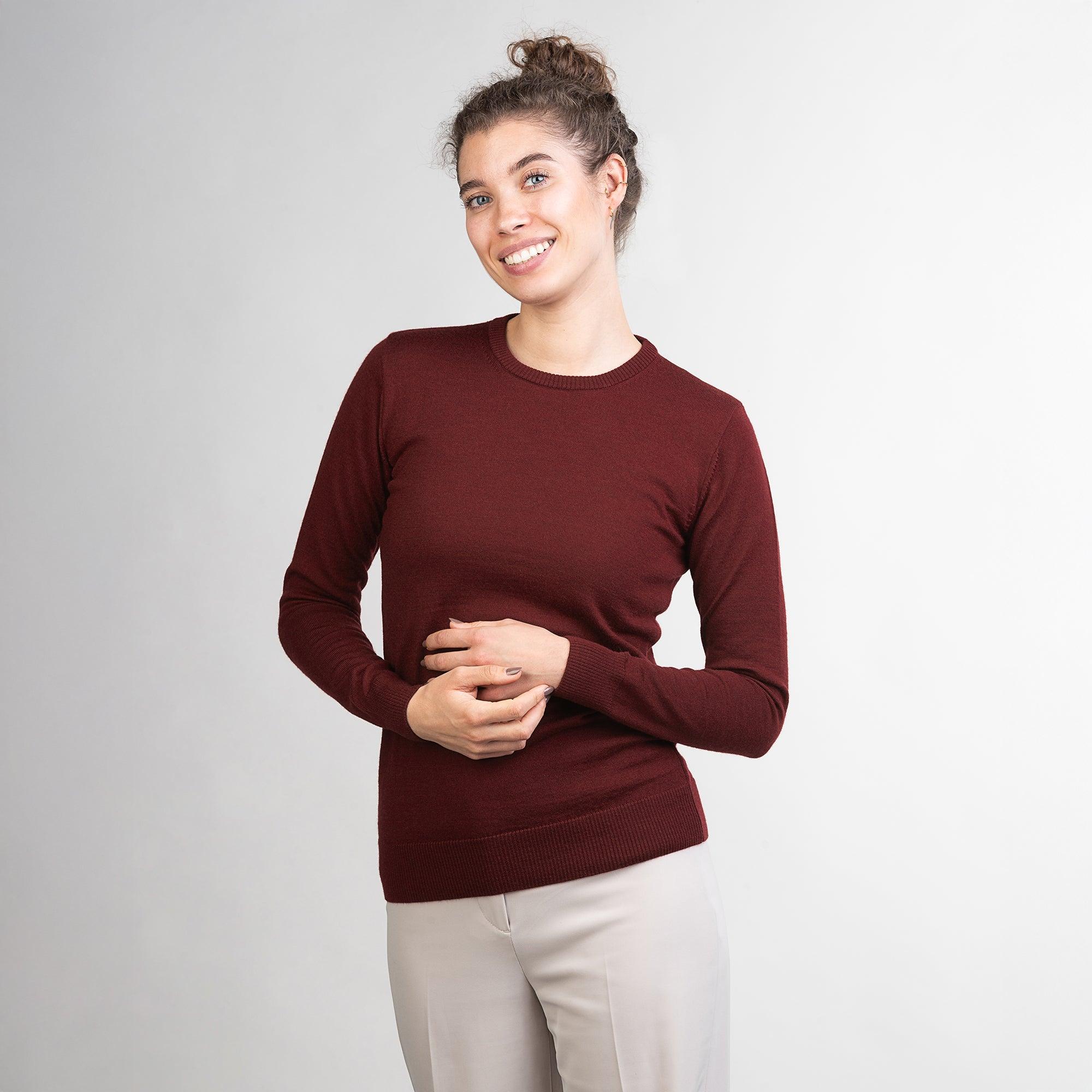 Merino Rundhals-Pullover Damen