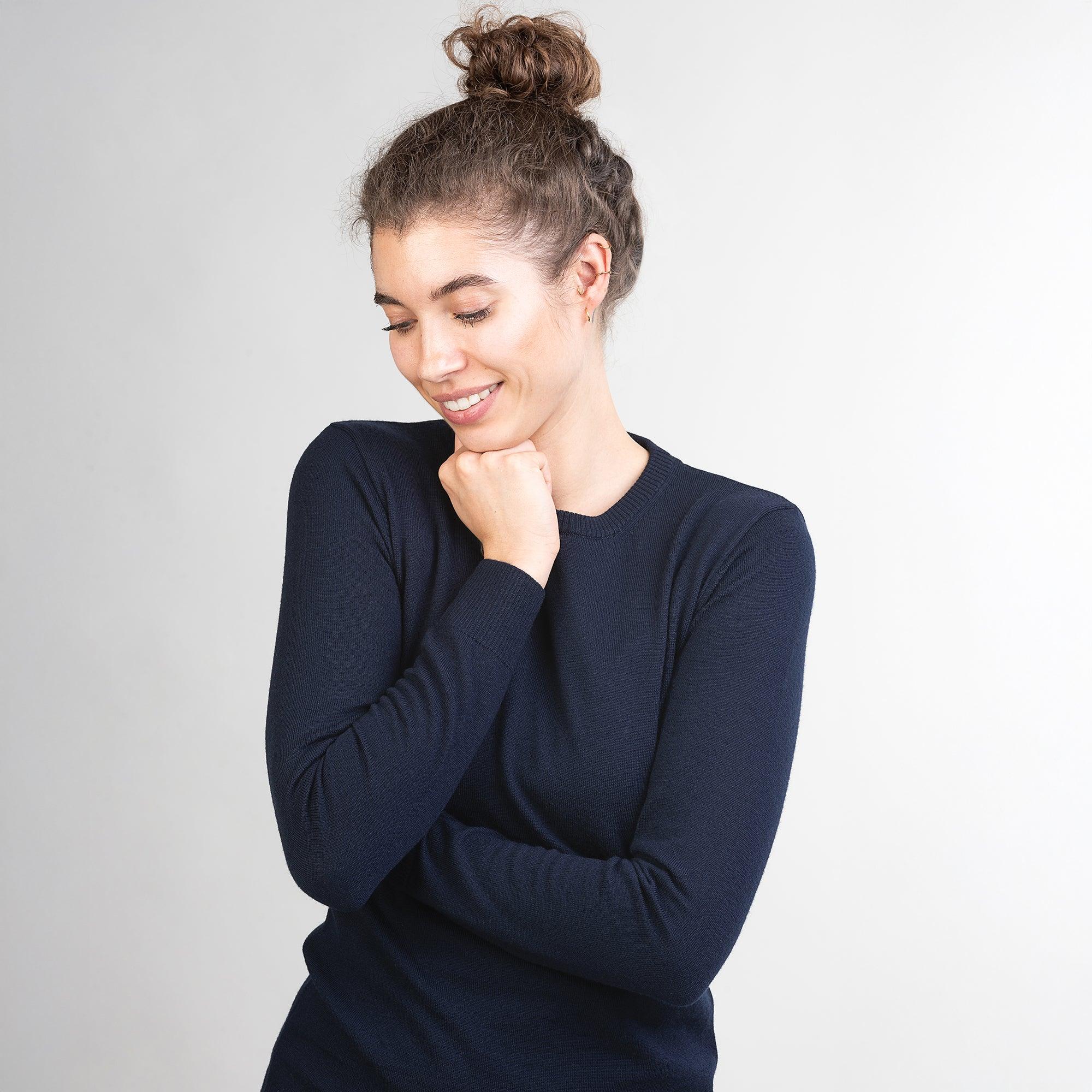 Merino Rundhals-Pullover Damen
