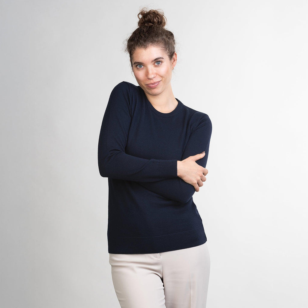 Merino Rundhals-Pullover Damen