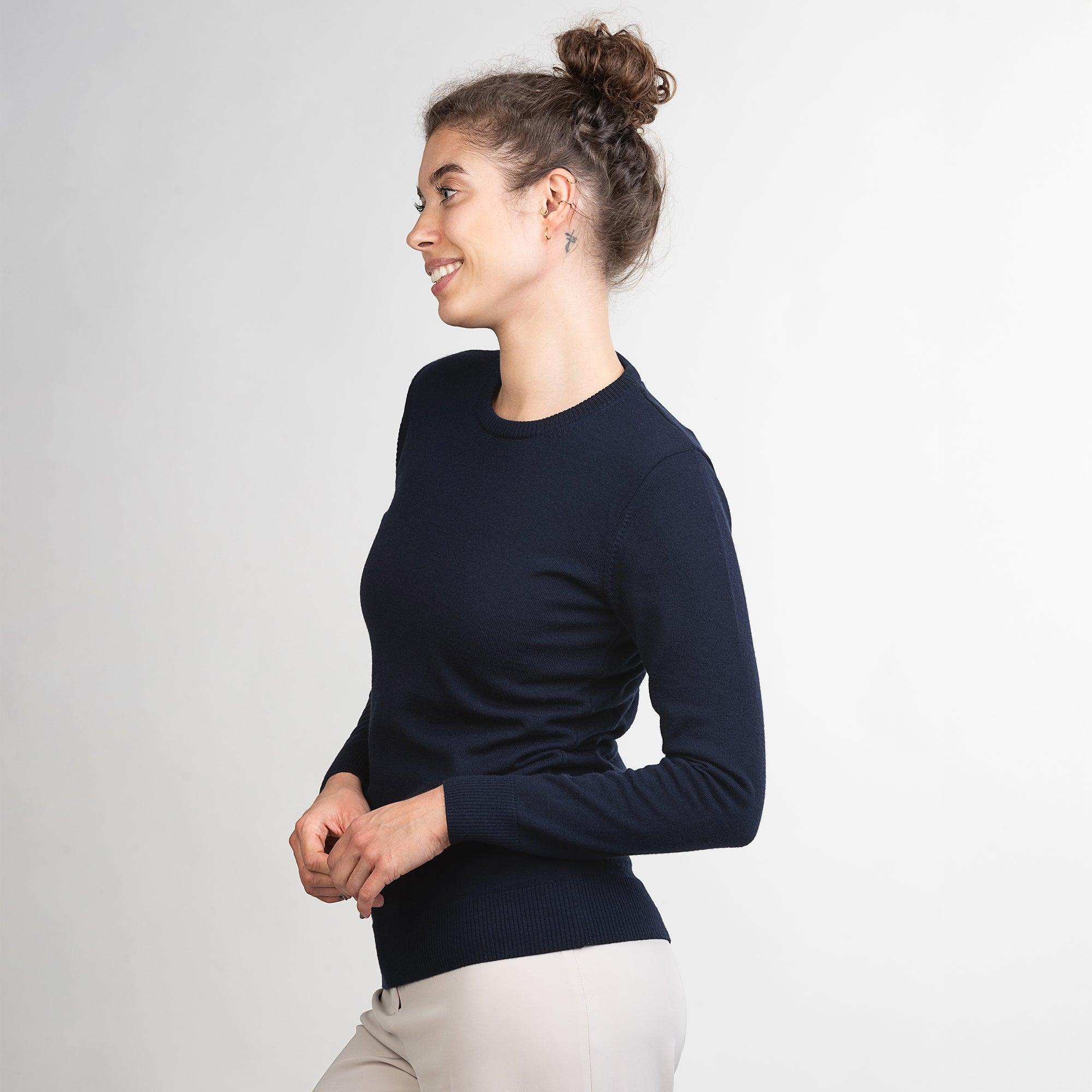 Merino Rundhals-Pullover Damen