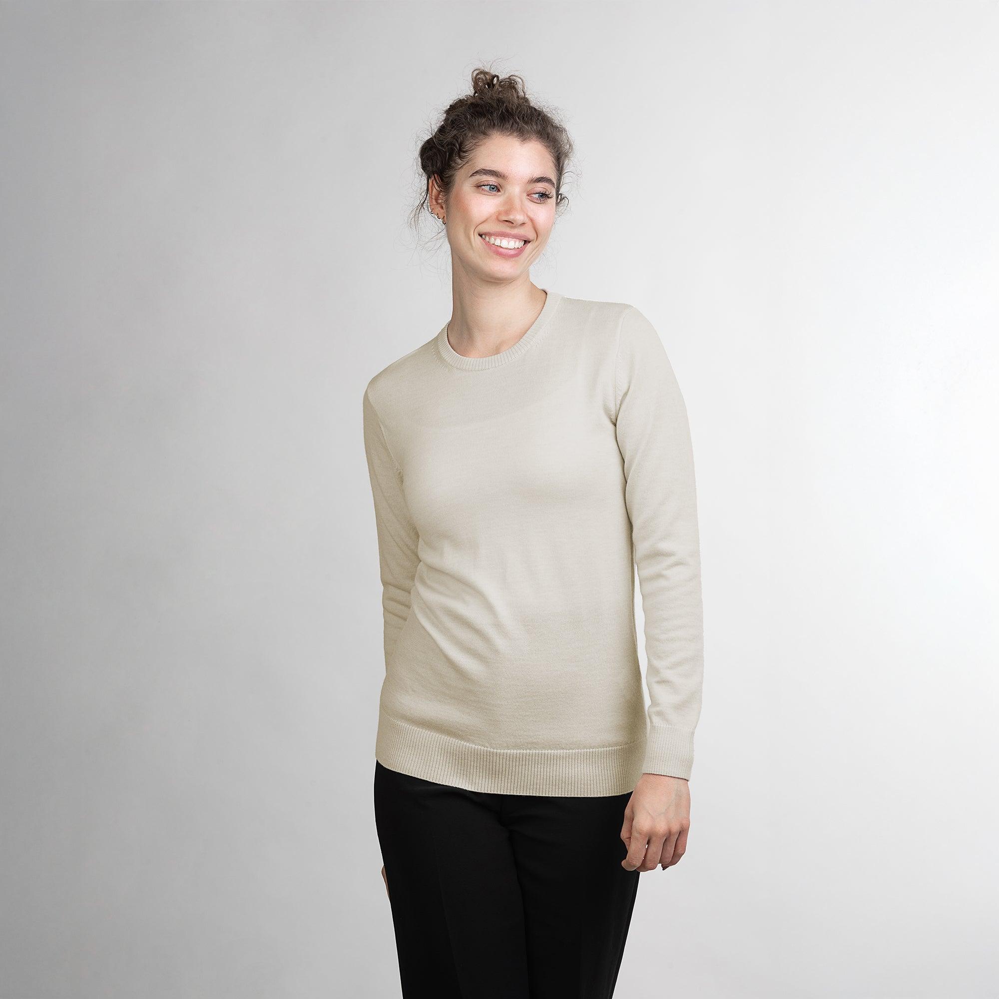 Merino Rundhals-Pullover Damen