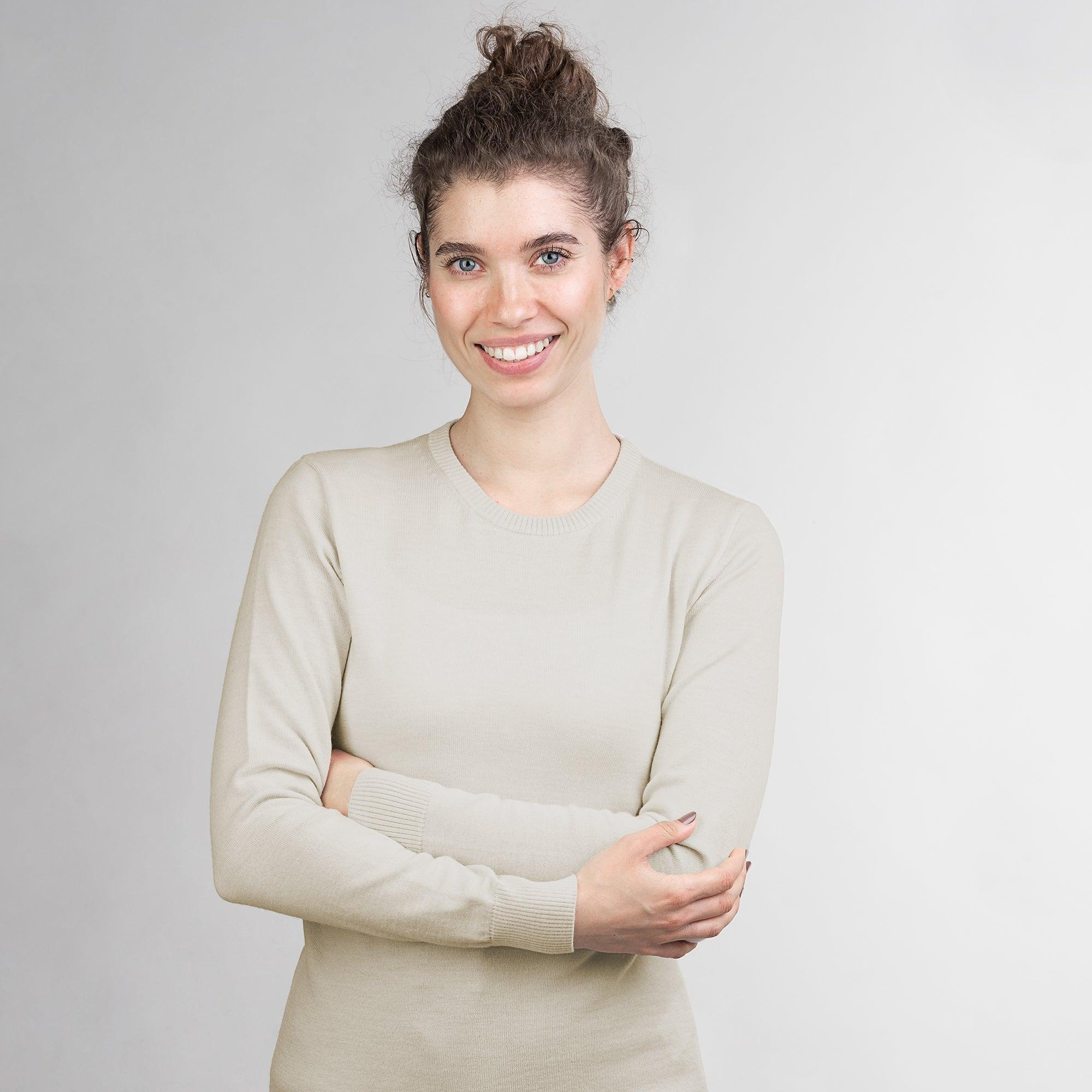 Merino Rundhals-Pullover Damen