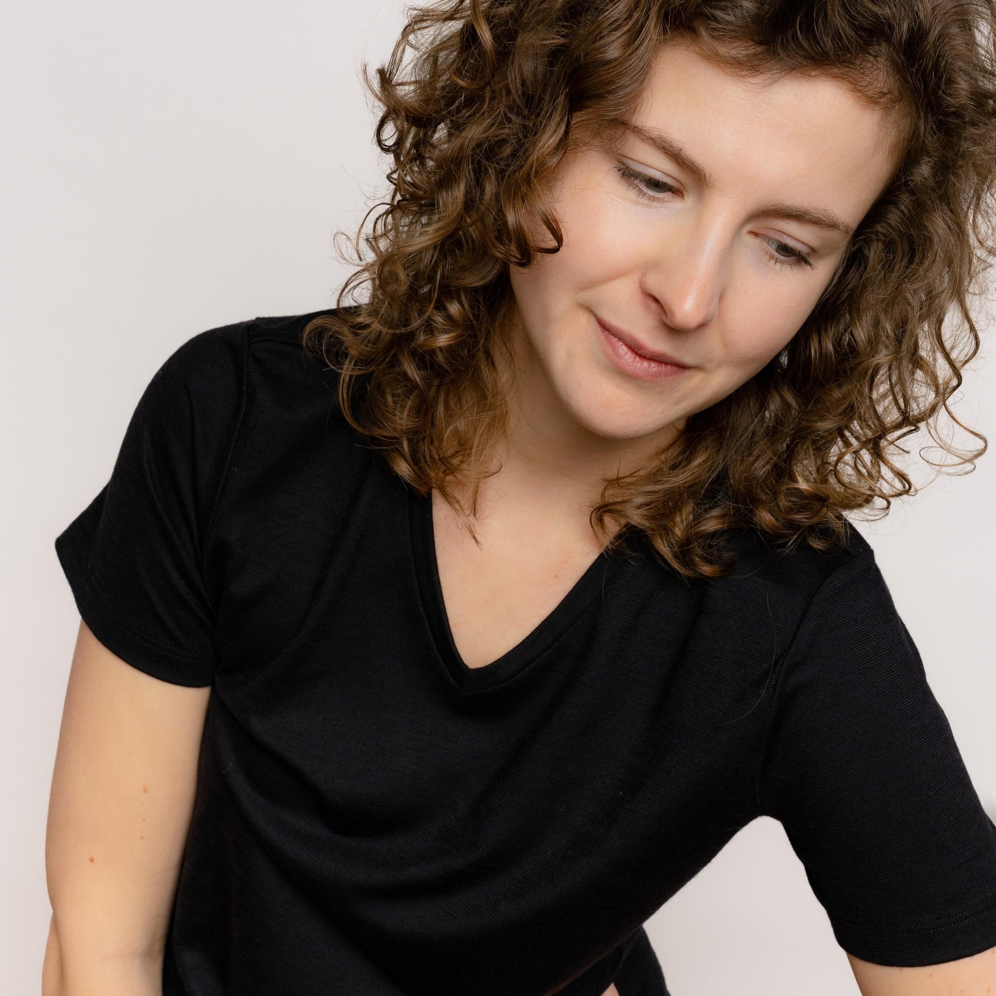 Merino T-Shirt V-Ausschnitt Damen