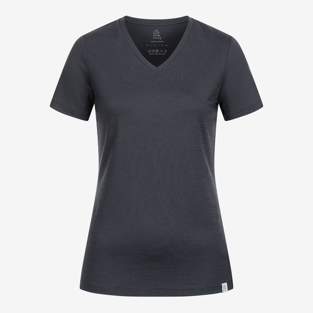 Merino T-Shirt V-Ausschnitt Damen