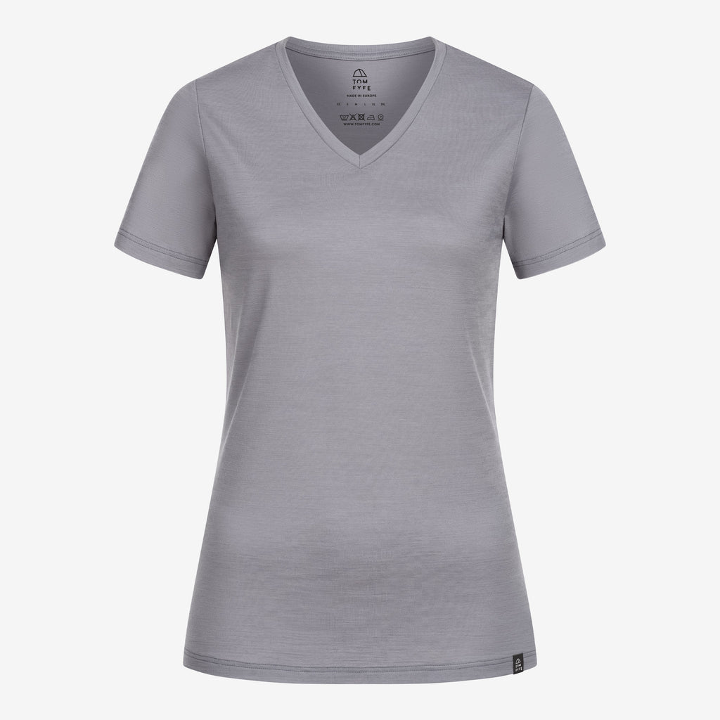 Merino T-Shirt V-Ausschnitt Damen