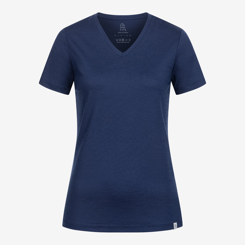 Merino T-Shirt V-Ausschnitt Damen