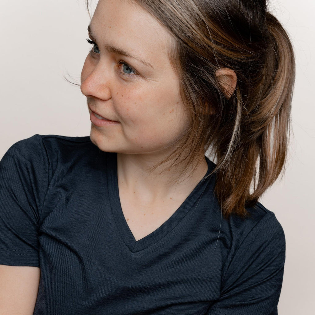 Merino T-Shirt V-Ausschnitt Damen
