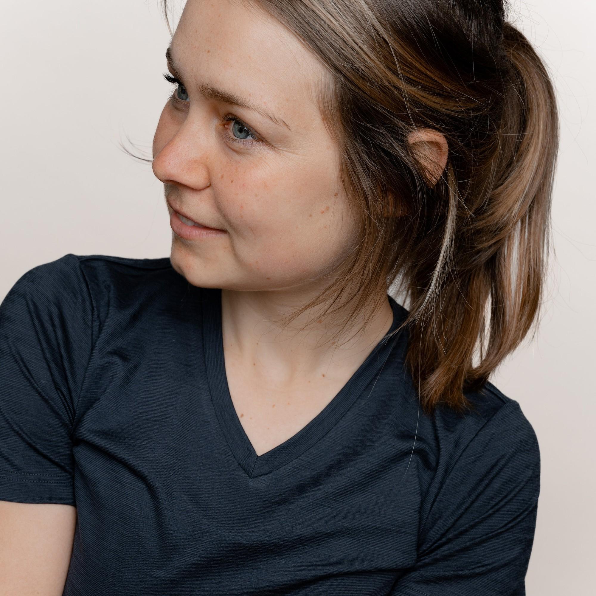 Merino T-Shirt V-Ausschnitt Damen