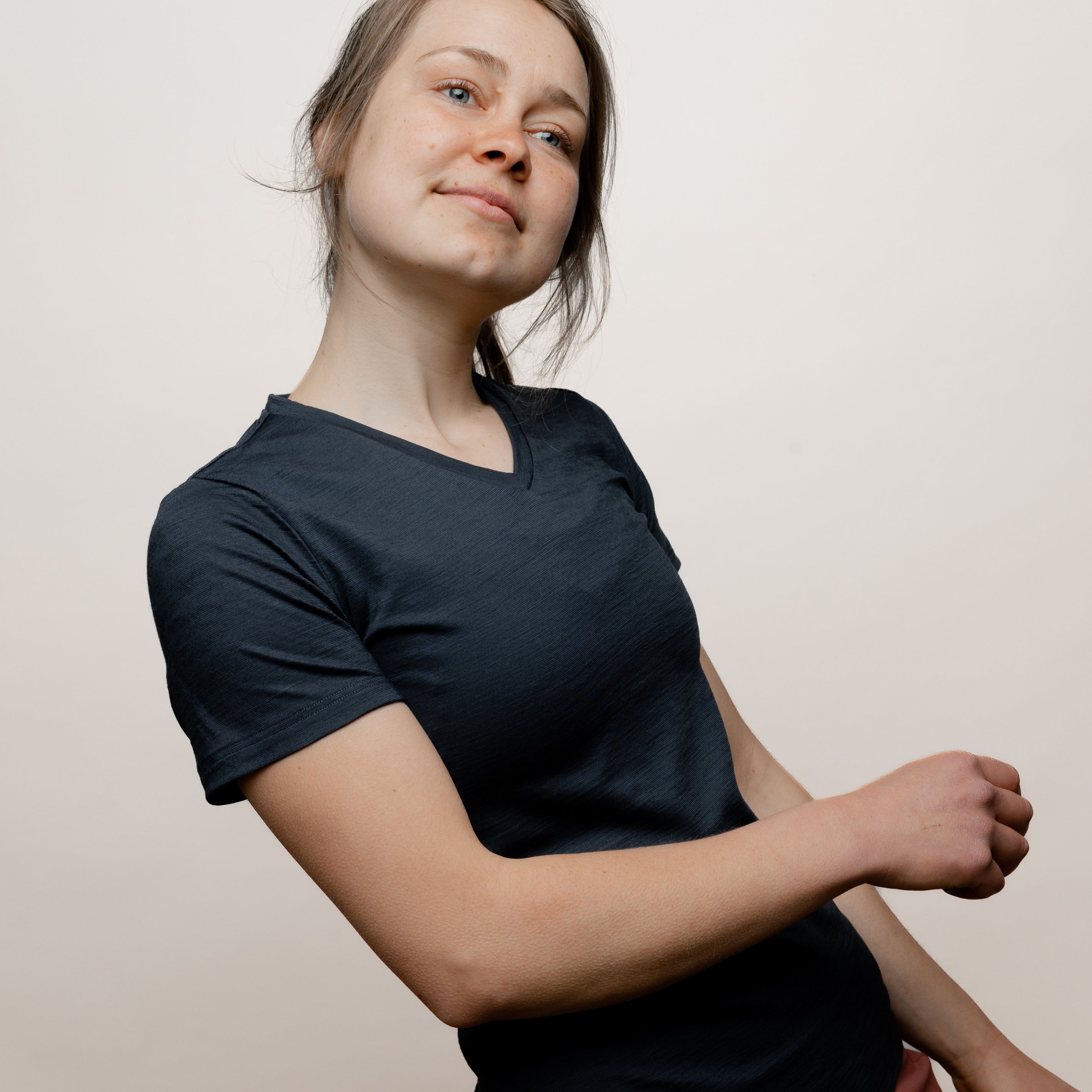 Merino T-Shirt V-Ausschnitt Damen