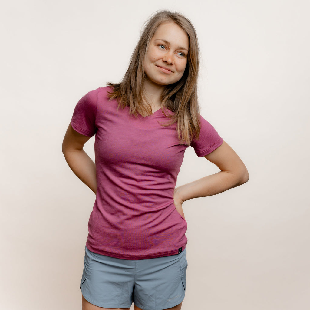 Merino T-Shirt V-Ausschnitt Damen