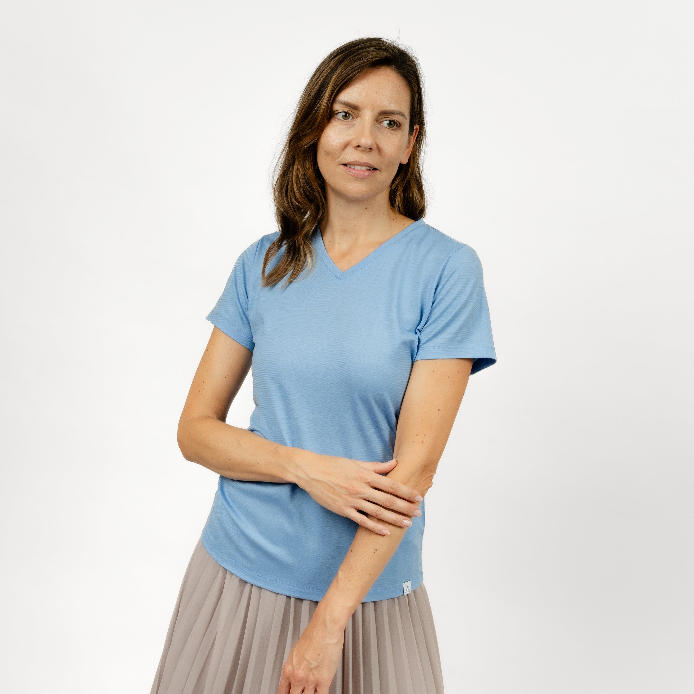Merino T-Shirt V-Ausschnitt Damen