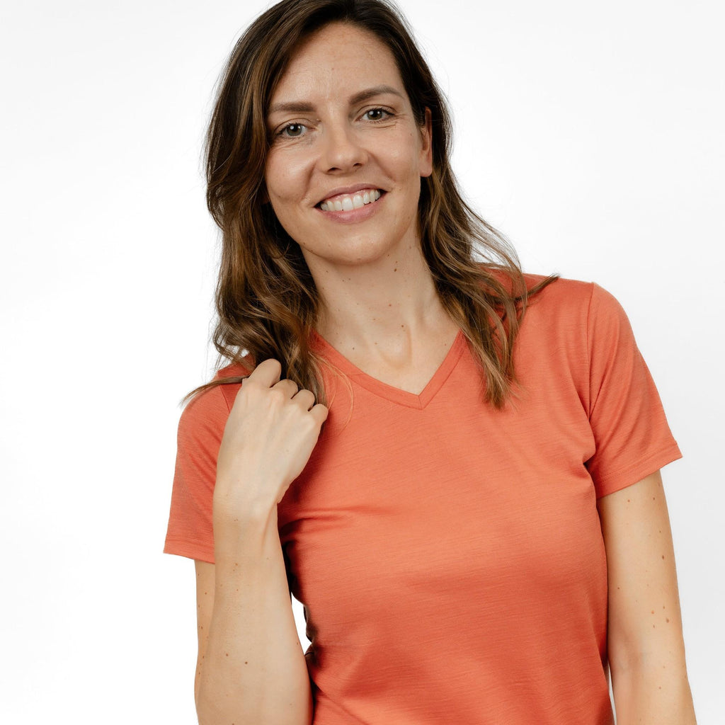 Merino T-Shirt V-Ausschnitt Damen