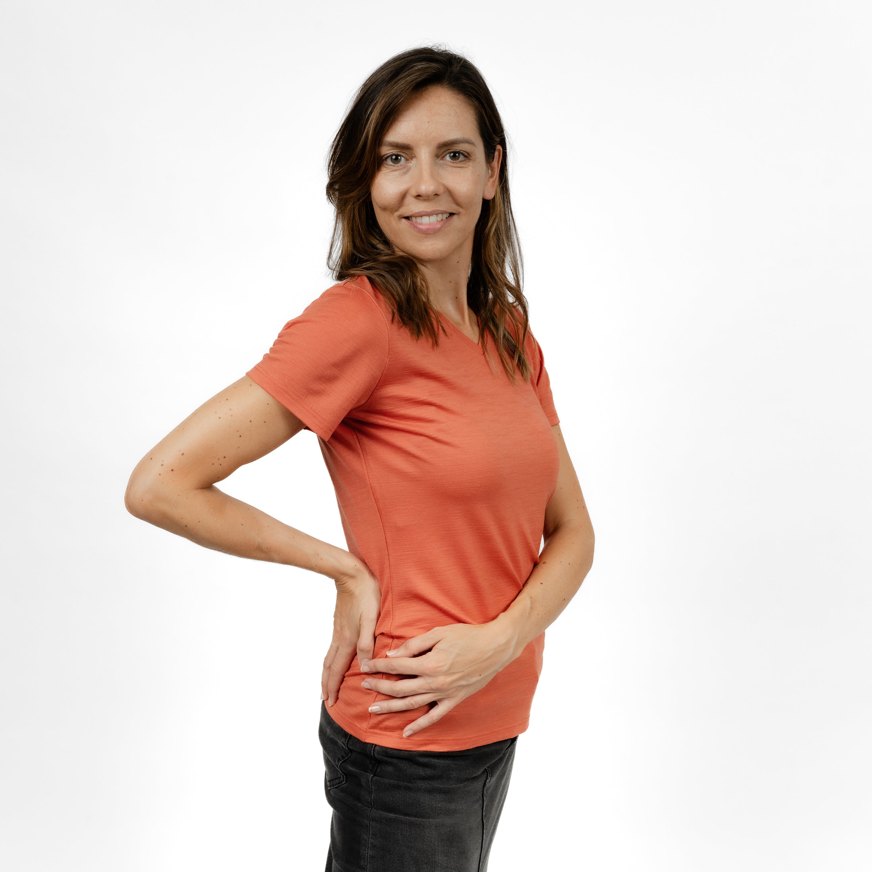 Merino T-Shirt V-Ausschnitt Damen