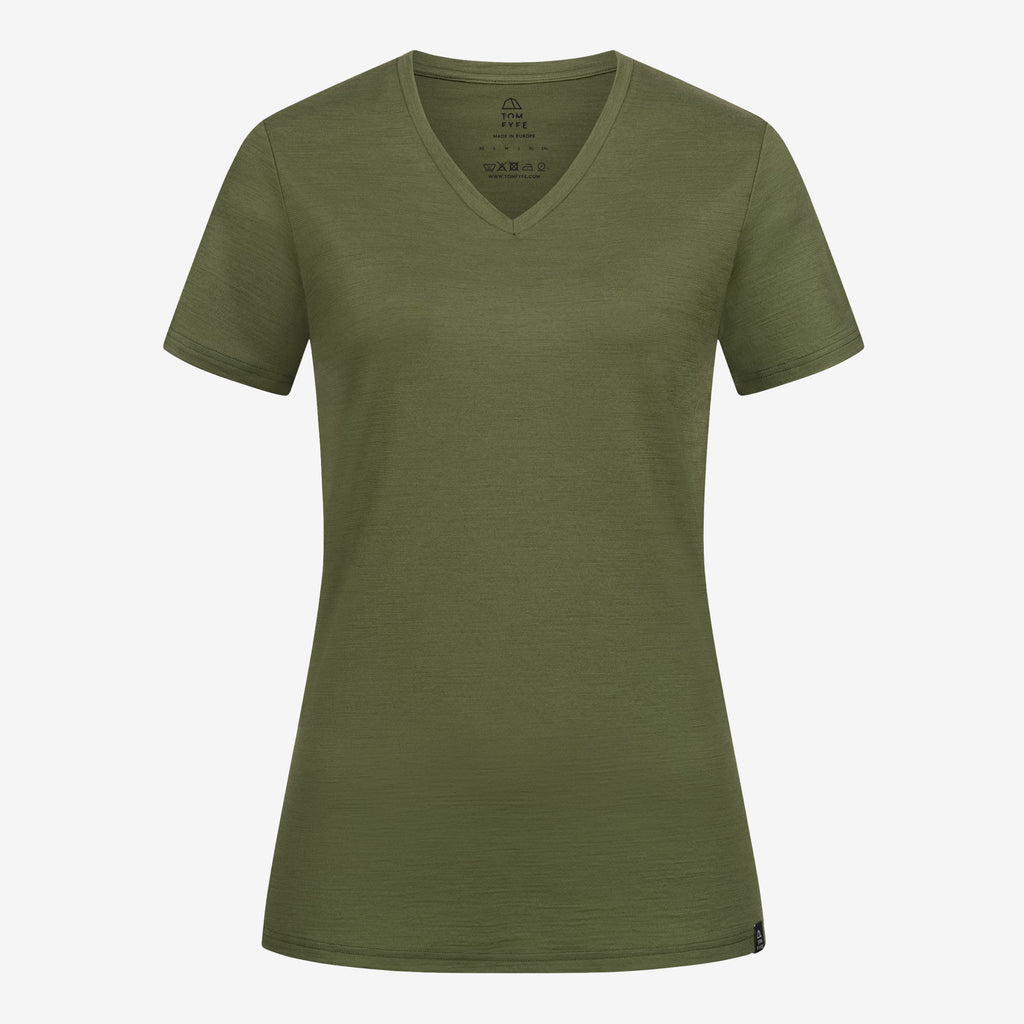 Merino T-Shirt V-Ausschnitt Damen