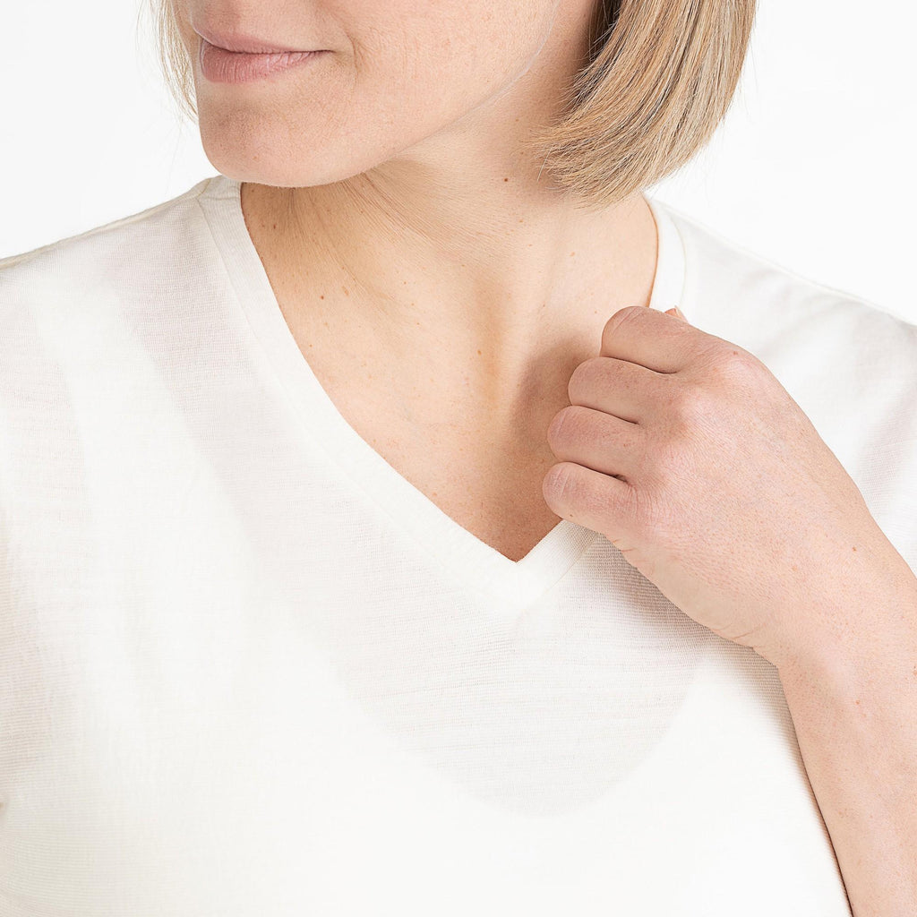 Merino T-Shirt V-Ausschnitt Damen