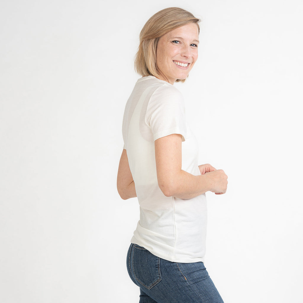 Merino T-Shirt V-Ausschnitt Damen
